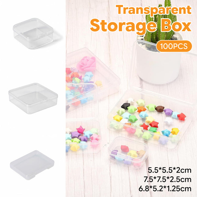 100PCS Transparent Plastic Storage Boxes Storage for jewelry Craft Beads Parts
