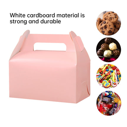 50PCS Handheld Pastry Box Bakery Packaging Cake Carry Box Single Layer Design