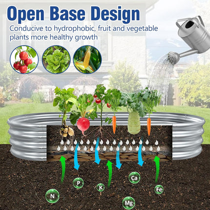Galvanized Raised Garden Bed Metal Planter Box for Vegetables Flowers Herbs