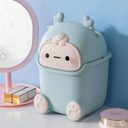 Mini Monster Trash Can Desktop Flip Top Garbage Bin Small Plastic Waste Basket