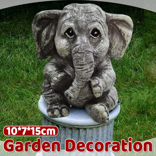 Elephant Grey Ornament Simulated Animal Resin Handicraft Courtyard Decoration