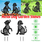 2pcs Iron Outdoor Garden Dog Statues Decorative Lawn Ornaments for Patio Decor