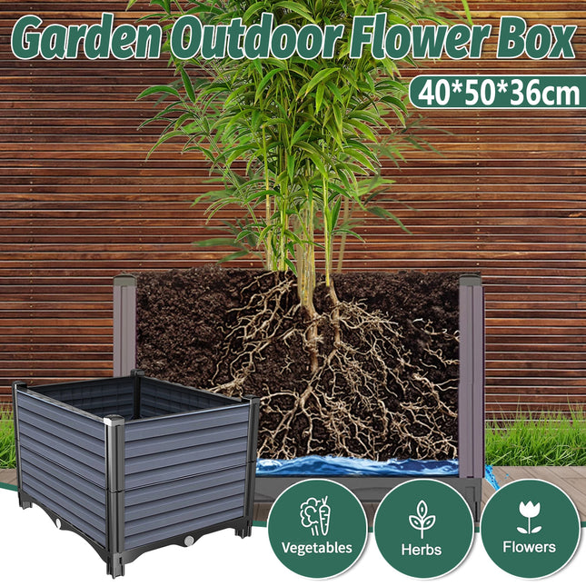 Planting Box Square Planter Pot Large Capacity Balcony Vegetable Flower Garden