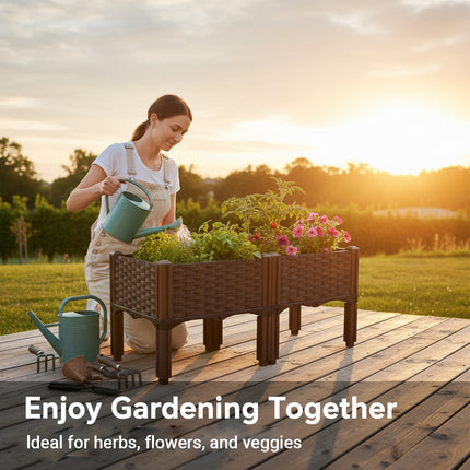 Garden Vegetable Planting Box Durable Sturdy for Patio Balcony Outdoor Growing