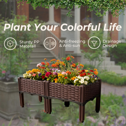 Garden Vegetable Planting Box Durable Sturdy for Patio Balcony Outdoor Growing