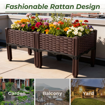Garden Vegetable Planting Box Durable Sturdy for Patio Balcony Outdoor Growing