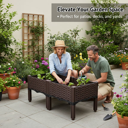 Garden Vegetable Planting Box Durable Sturdy for Patio Balcony Outdoor Growing