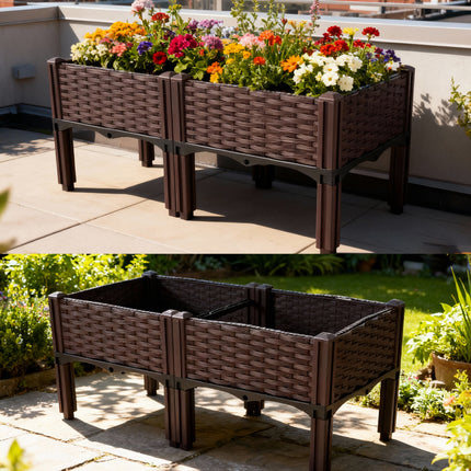 Garden Vegetable Planting Box Durable Sturdy for Patio Balcony Outdoor Growing
