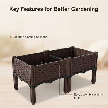 Garden Vegetable Planting Box Durable Sturdy for Patio Balcony Outdoor Growing