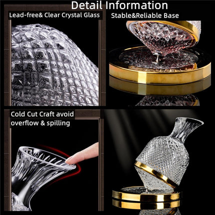 Roly-Poly Wine Decanter 1.5L Shatterproof Glass For Home Bar Party Wine Serving