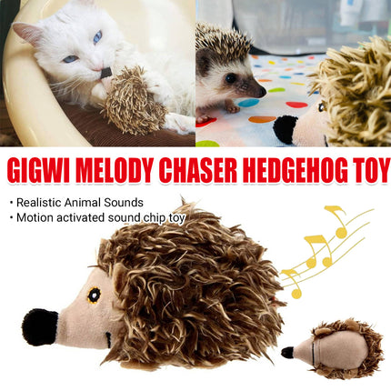 Motion Activated Hedgehog Cat Toy Plush Realistic Animal Sound Interactive Play