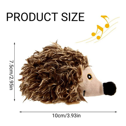 Motion Activated Hedgehog Cat Toy Plush Realistic Animal Sound Interactive Play