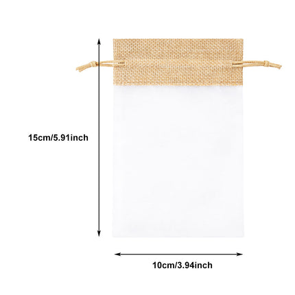 Organza Jute Drawstring Gift Bags 50pcs 10x15cm