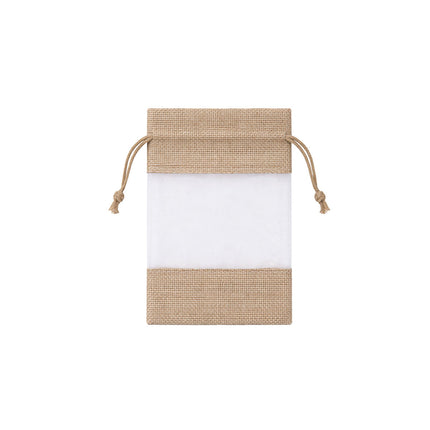 Linen Mesh Drawstring Bags 20 Pack 10x15.5cm Beige Brown