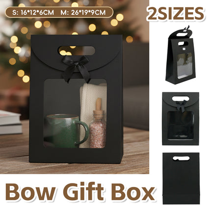 24PCS Bow Gift Boxes with Clear Window Aesthetic for Candy Gift Packaging Use