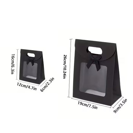 24PCS Bow Gift Boxes with Clear Window Aesthetic for Candy Gift Packaging Use