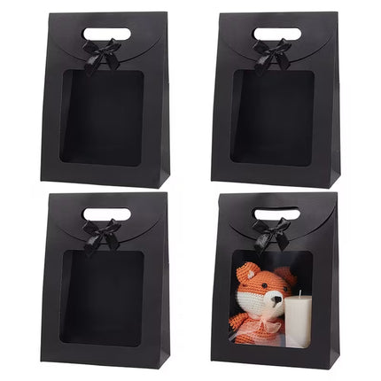 24PCS Bow Gift Boxes with Clear Window Aesthetic for Candy Gift Packaging Use
