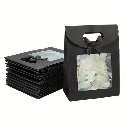 24PCS Bow Gift Boxes with Clear Window Aesthetic for Candy Gift Packaging Use