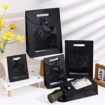 24PCS Bow Gift Boxes with Clear Window Aesthetic for Candy Gift Packaging Use