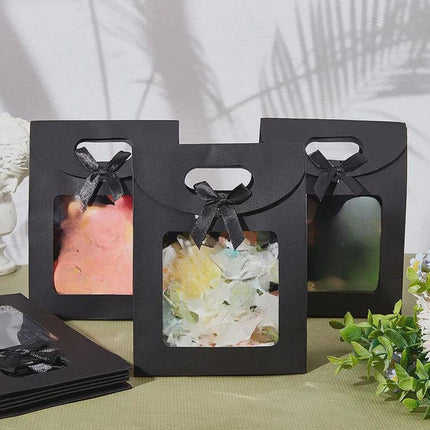 24PCS Bow Gift Boxes with Clear Window Aesthetic for Candy Gift Packaging Use