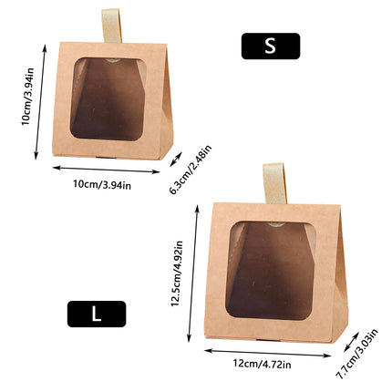30PCS Tote Candy Gift Boxes 2 Size Clear Window for Candy Gift Packaging Use AU