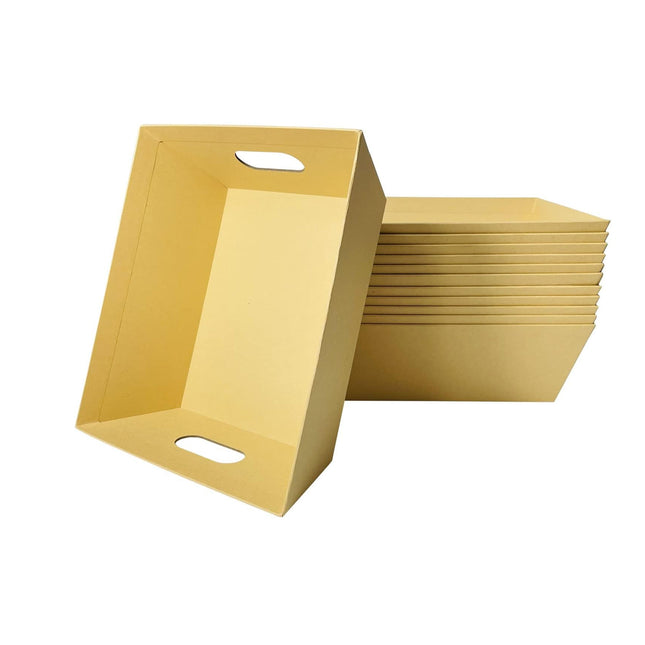 10pcs Trapezoidal Gift Boxes Open Top Beige Set for Candy Snacks Packaging