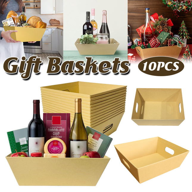 10pcs Trapezoidal Gift Boxes Open Top Beige Set for Candy Snacks Packaging