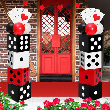 Giant Dice Party Favor Boxes 6 Pack Photo Props 28cm