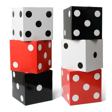 Giant Dice Party Favor Boxes 6 Pack Photo Props 28cm