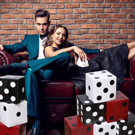 Giant Dice Party Favor Boxes 6 Pack Photo Props 28cm