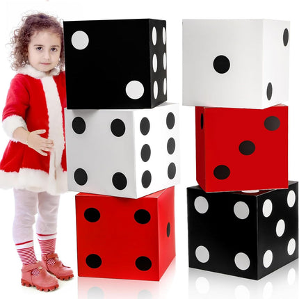 Giant Dice Party Favor Boxes 6 Pack Photo Props 28cm