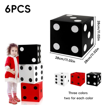 Giant Dice Party Favor Boxes 6 Pack Photo Props 28cm