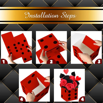 Giant Dice Party Favor Boxes 6 Pack Photo Props 28cm
