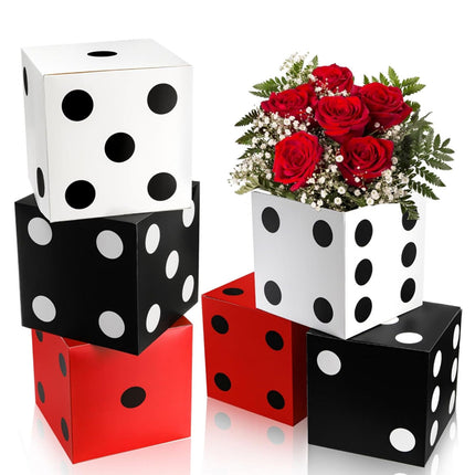 Giant Dice Party Favor Boxes 6 Pack Photo Props 28cm