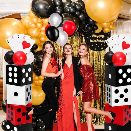 Giant Dice Party Favor Boxes 6 Pack Photo Props 28cm
