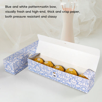 20PCS Rectangular Bow Chocolate Box Long Candy Boxes for Birthday Wedding