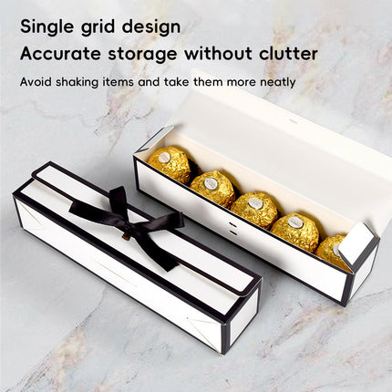 20PCS Rectangular Bow Chocolate Box Long Candy Boxes for Birthday Wedding