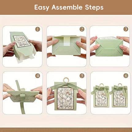 50PCS Gift Bags 3 Colours Aesthetic French Forest Theme Party Packing Bags