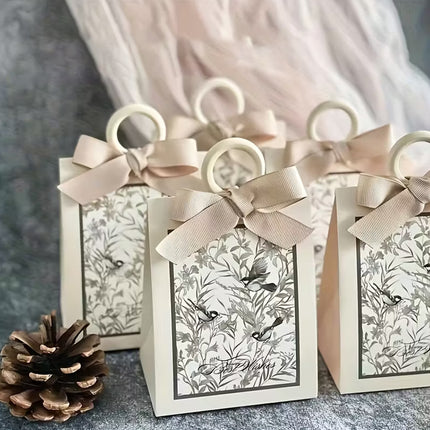 50PCS Gift Bags 3 Colours Aesthetic French Forest Theme Party Packing Bags
