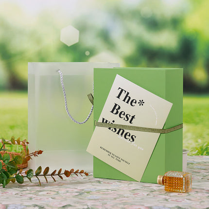 Book Style Magnetic Flip Gift Box Set with Handbag Card Ribbon for Wedding
