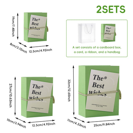 Book Style Magnetic Flip Gift Box Set with Handbag Card Ribbon for Wedding