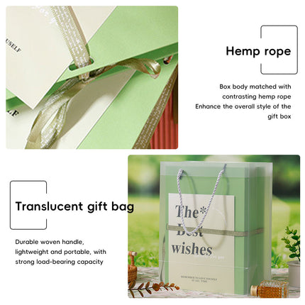 Book Style Magnetic Flip Gift Box Set with Handbag Card Ribbon for Wedding