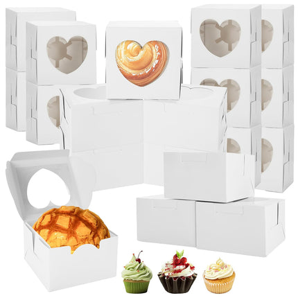 50Pcs Clear Window Dessert Cake Packaging Gift Box Bakery Treat Party Treat Box