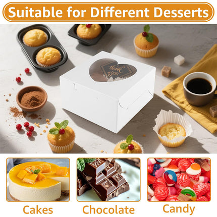 50Pcs Clear Window Dessert Cake Packaging Gift Box Bakery Treat Party Treat Box