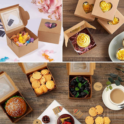 50Pcs Clear Window Dessert Cake Packaging Gift Box Bakery Treat Party Treat Box