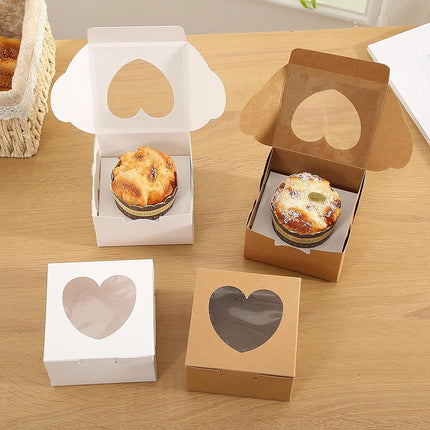 50Pcs Clear Window Dessert Cake Packaging Gift Box Bakery Treat Party Treat Box