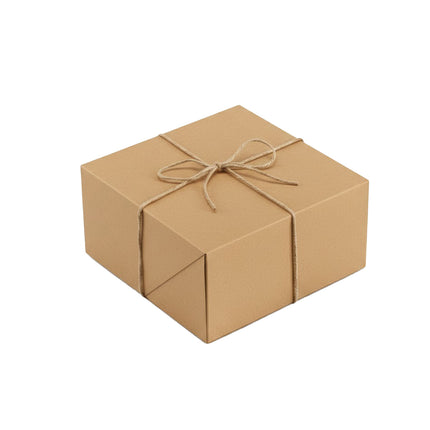 10Pcs Kraft Gift Boxes Set with Jute Rope 8x8x4 Inch Party Favour Packaging