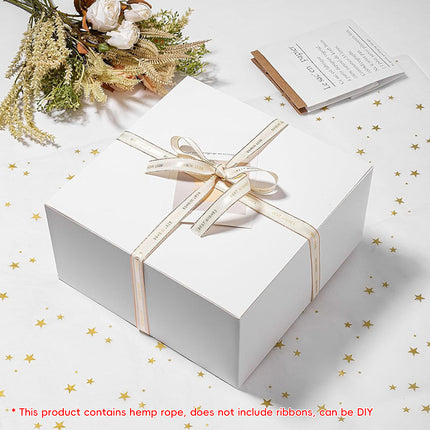 10Pcs Kraft Gift Boxes Set with Jute Rope 8x8x4 Inch Party Favour Packaging