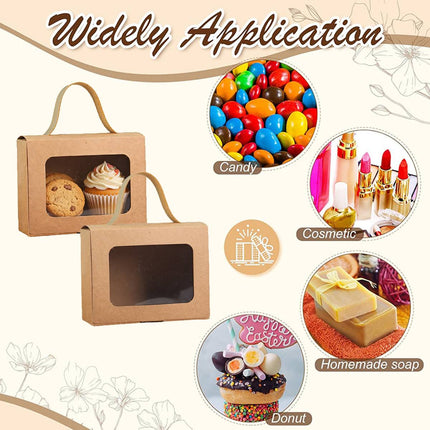25Pcs Creative Window Gift Box Handle Cardboard Packaging Party Retail Box