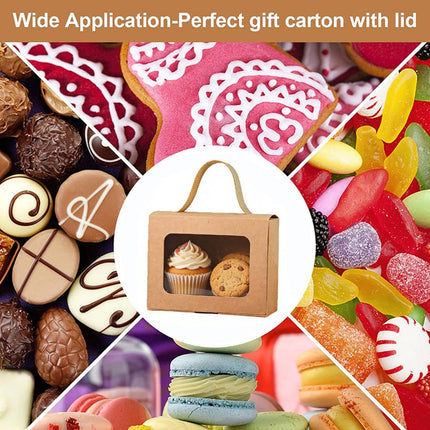 25Pcs Creative Window Gift Box Handle Cardboard Packaging Party Retail Box